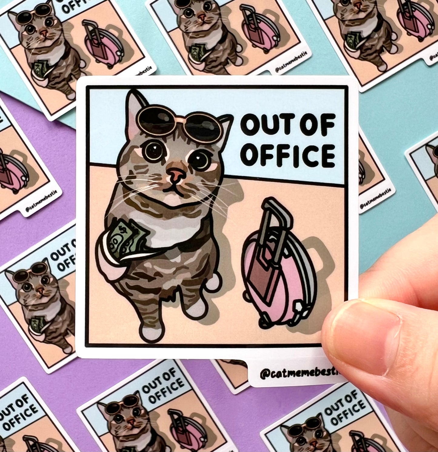 "out of office" sticker