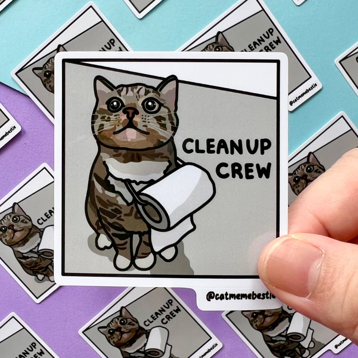 "clean up crew" sticker