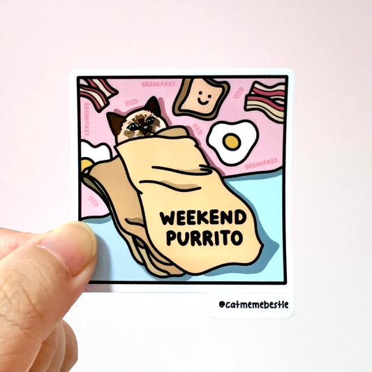 "weekend purrito" sticker