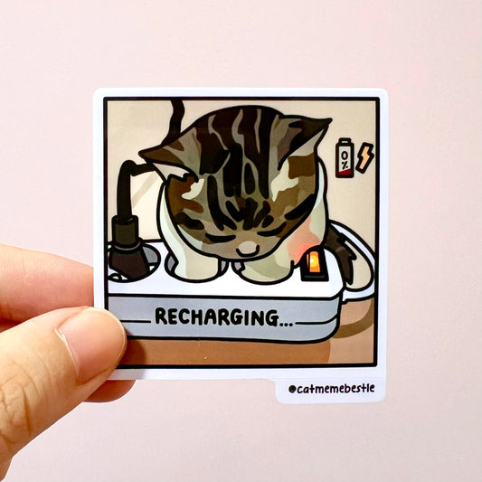 "recharging" sticker