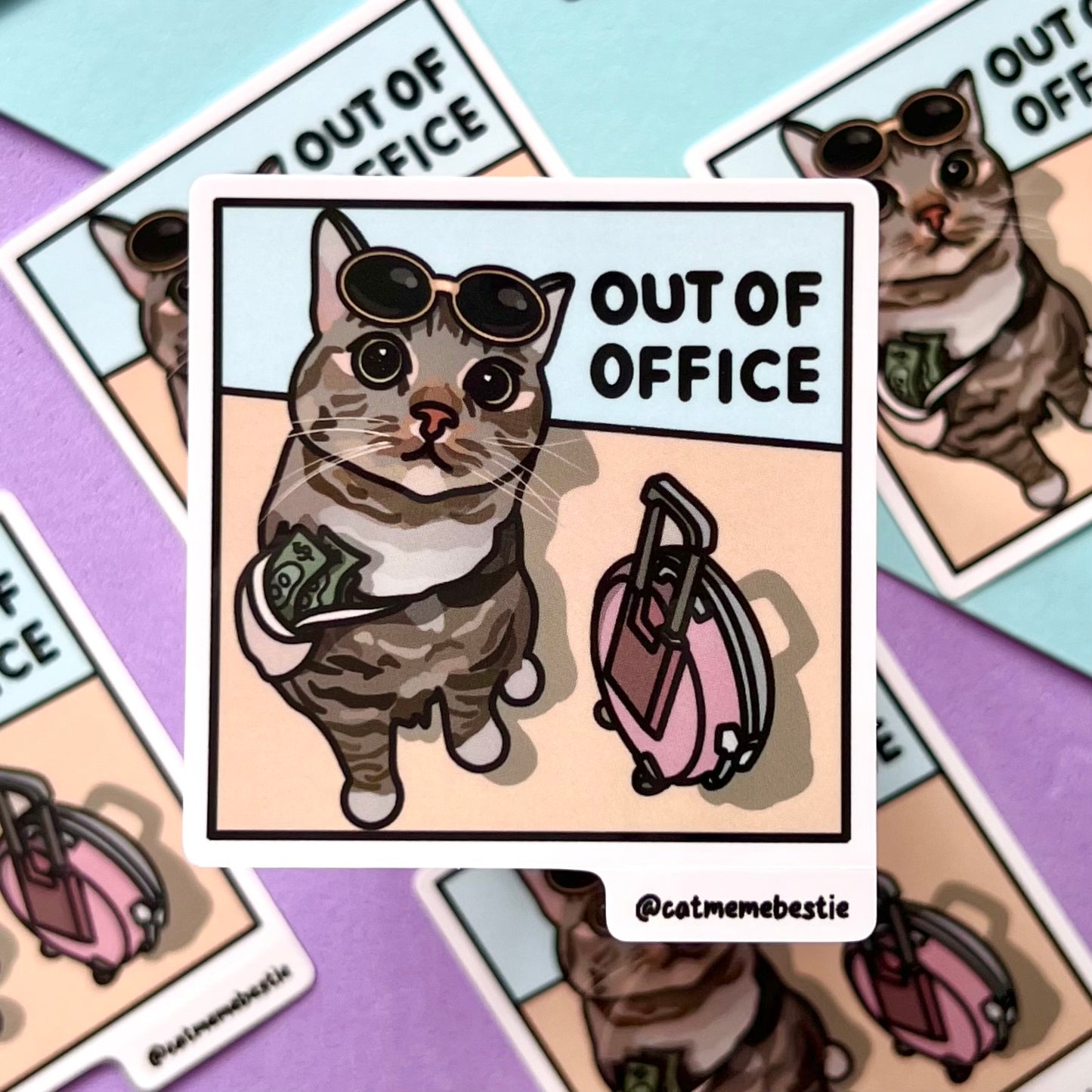"out of office" sticker