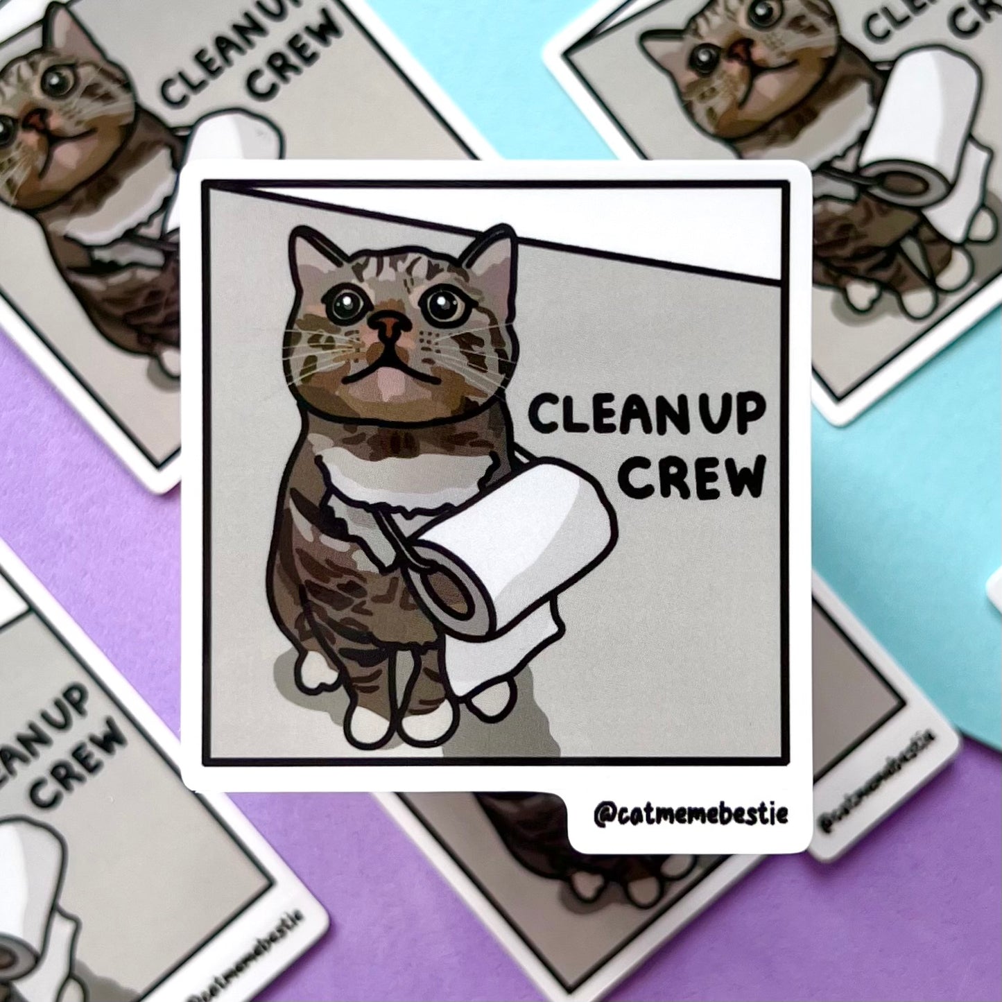 "clean up crew" sticker