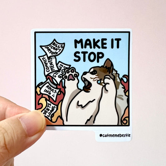 "make it stop" sticker