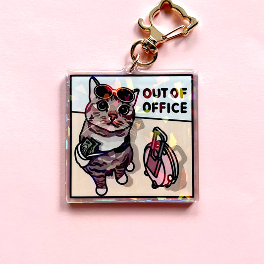"out of office" keychain