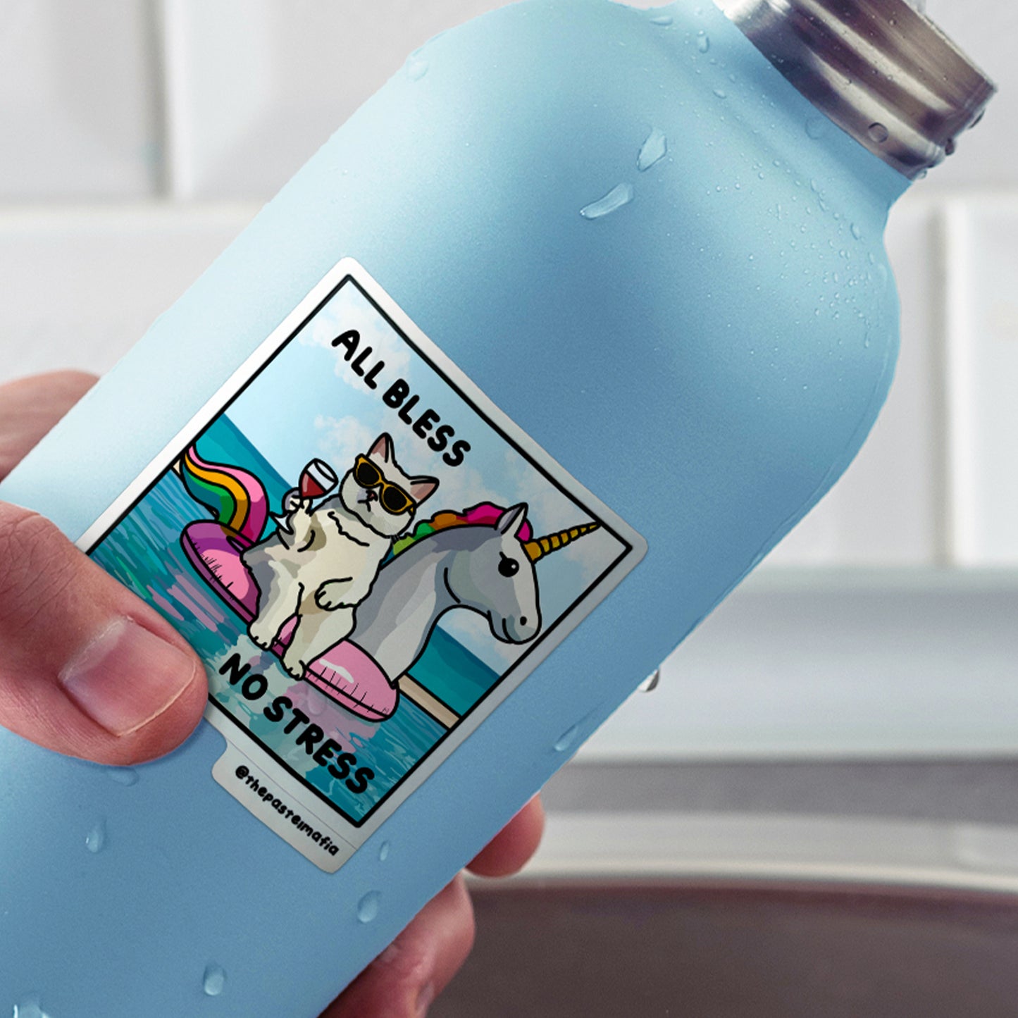 "all bless no stress" sticker