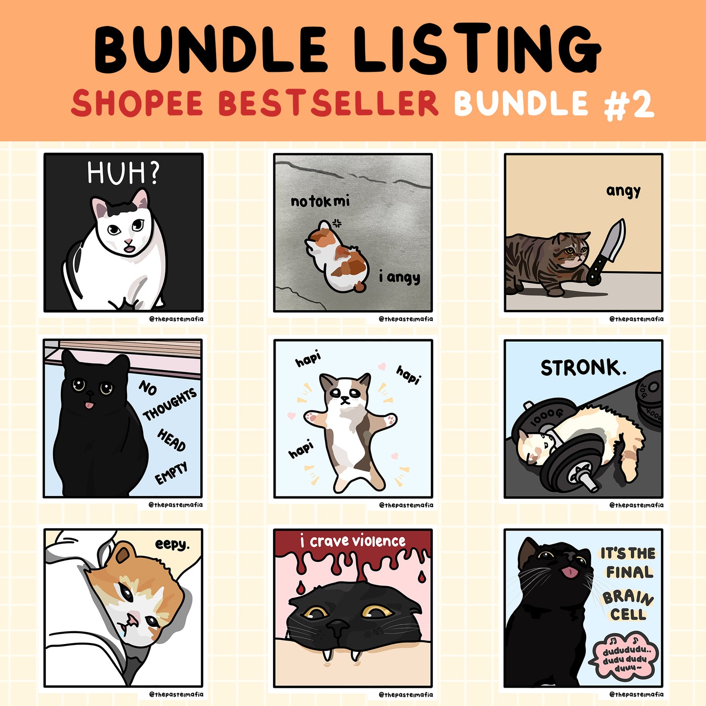 "best-sellers" cat meme sticker bundles