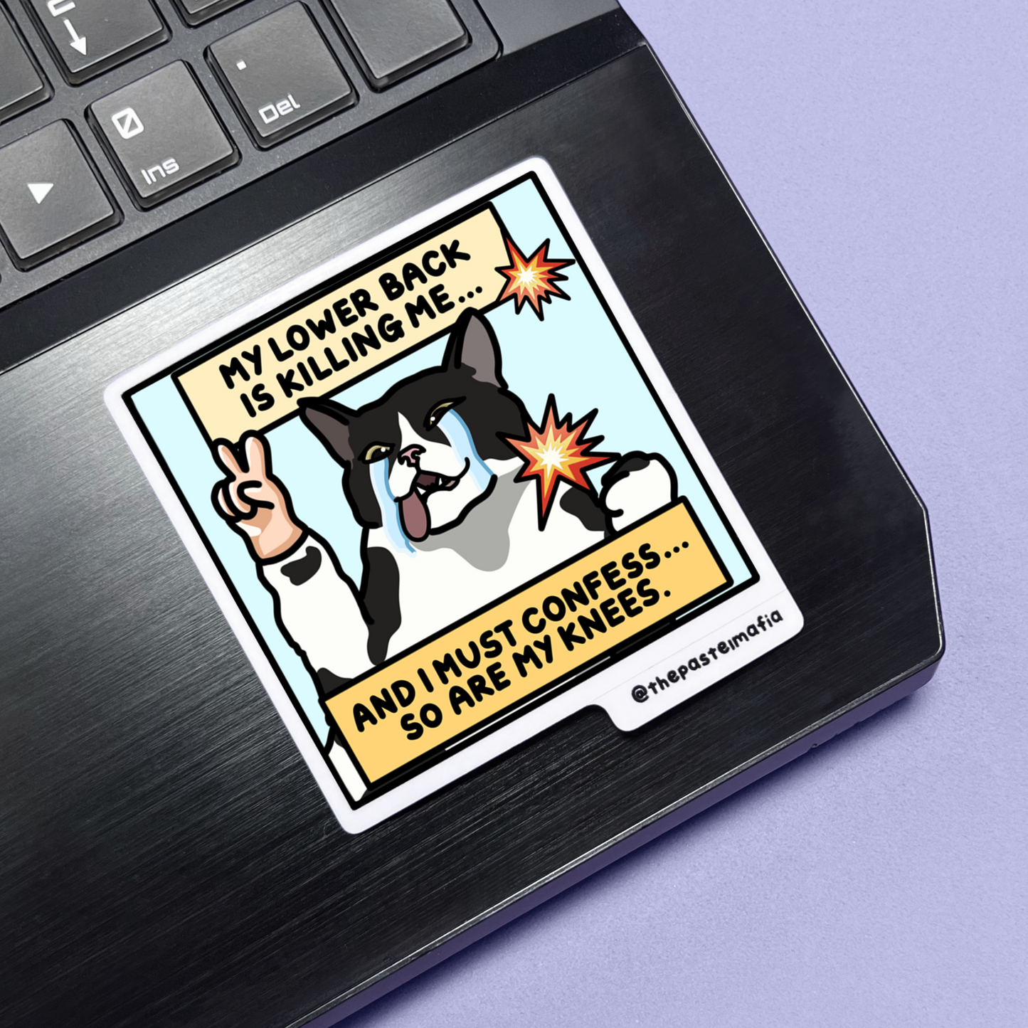 "my lower back is killing me" sticker