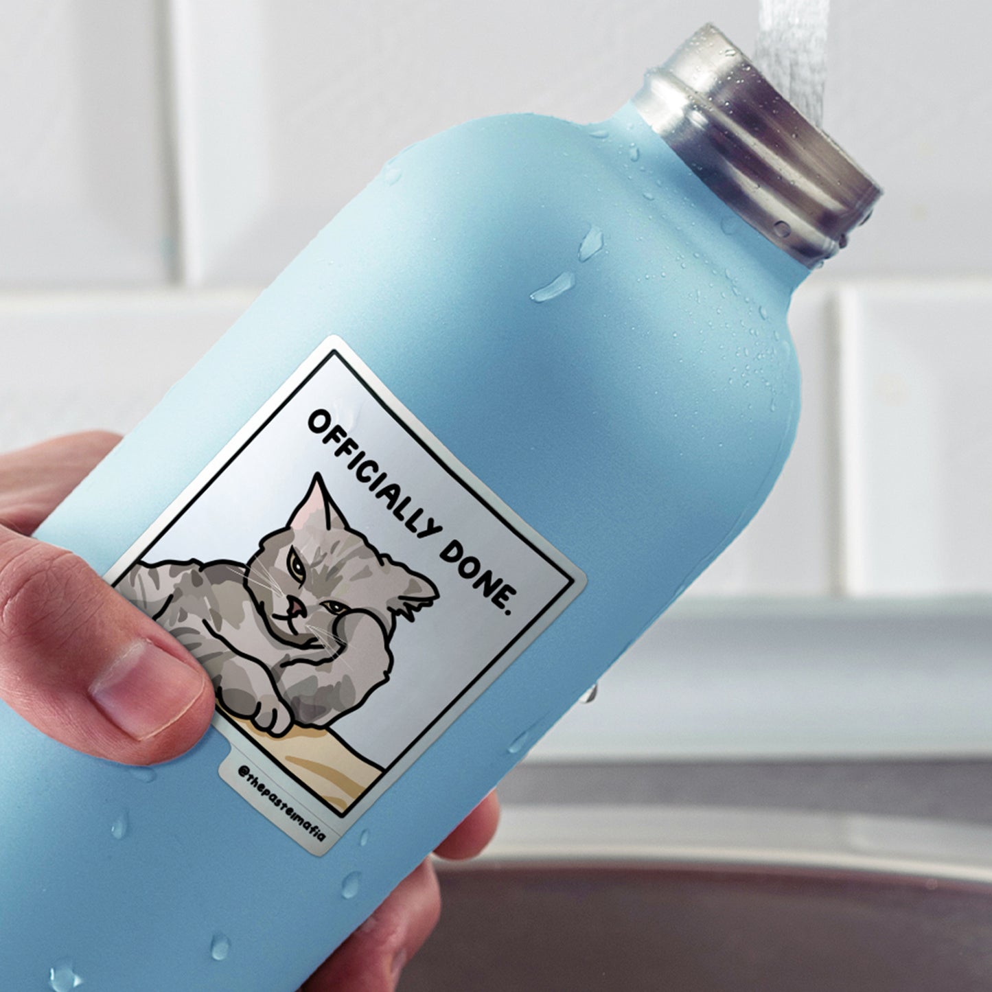 "officially done" sticker