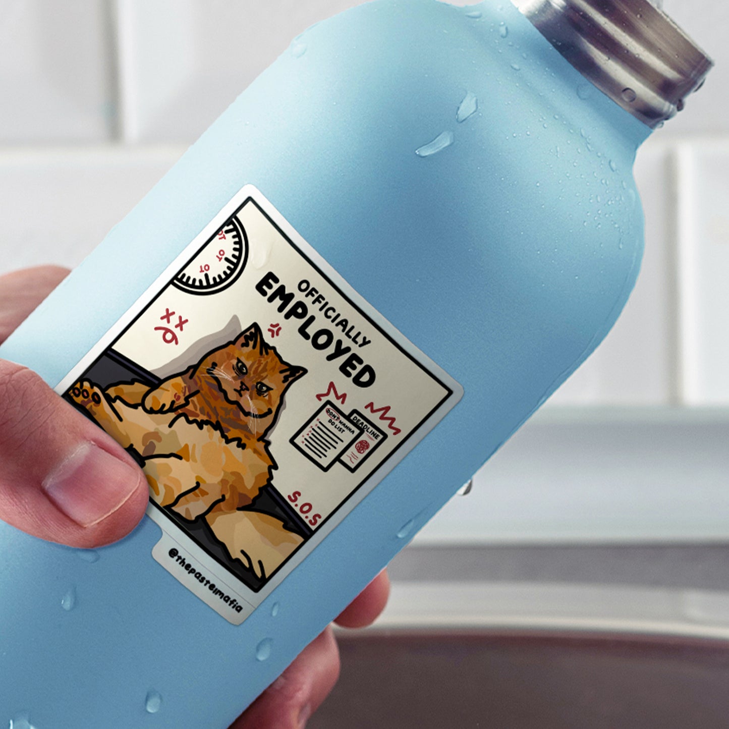 "officially employed" sticker