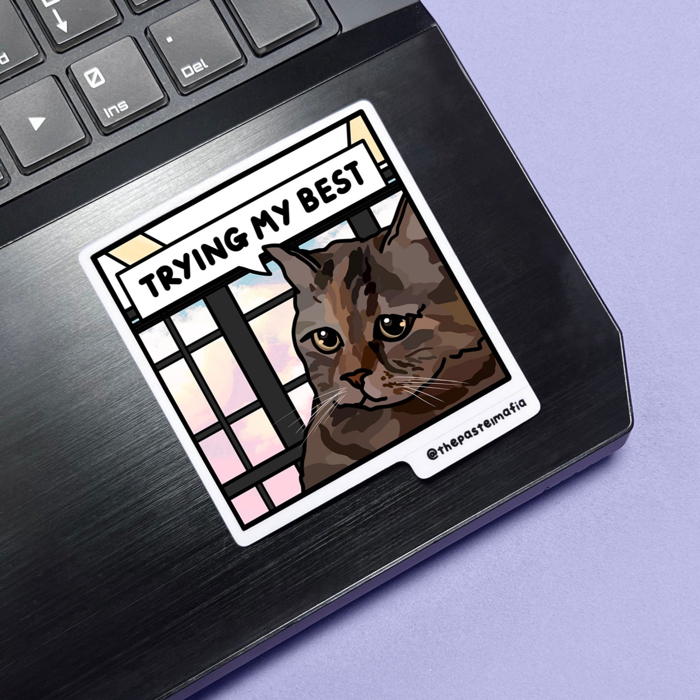 "trying my best" sticker