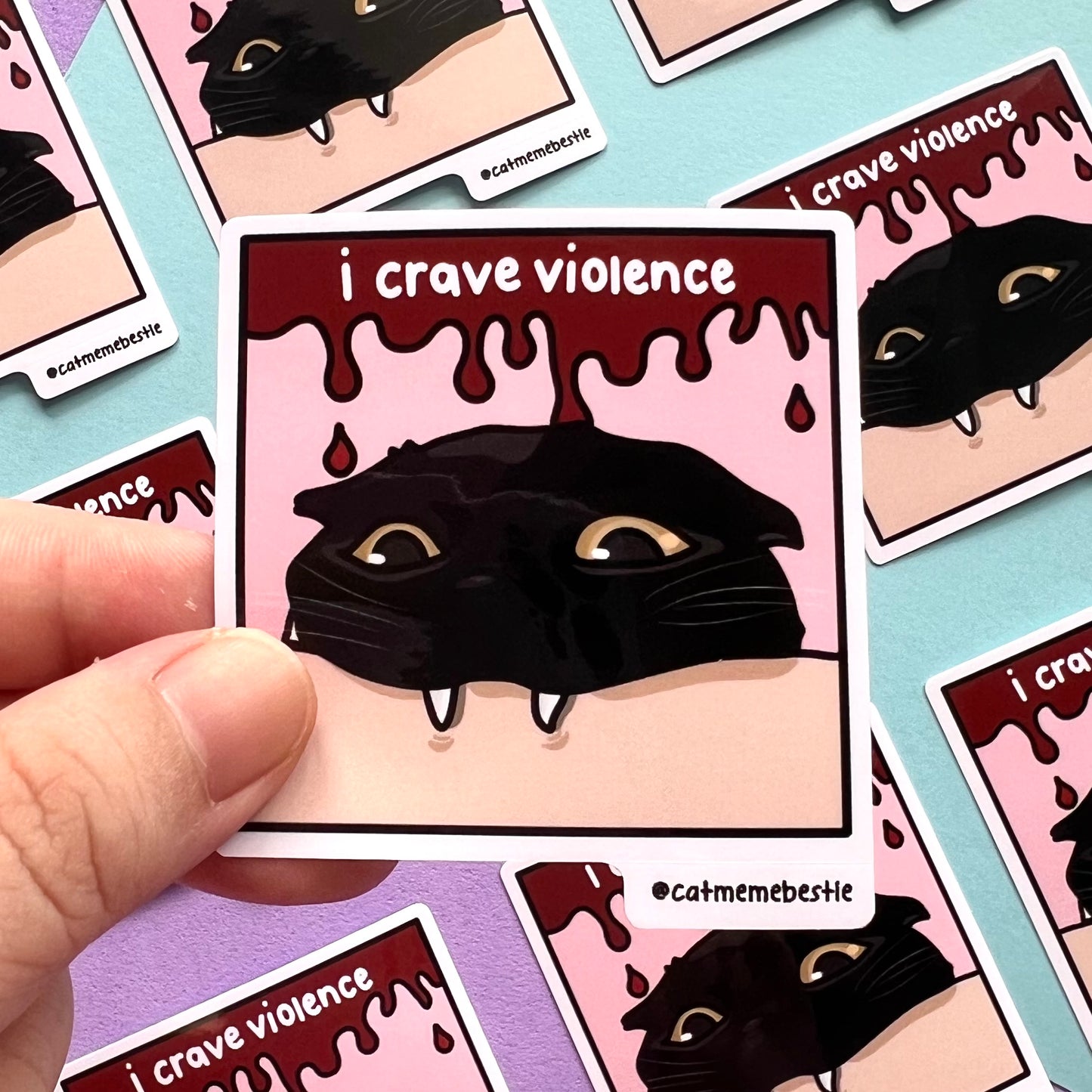 "i crave violence" sticker