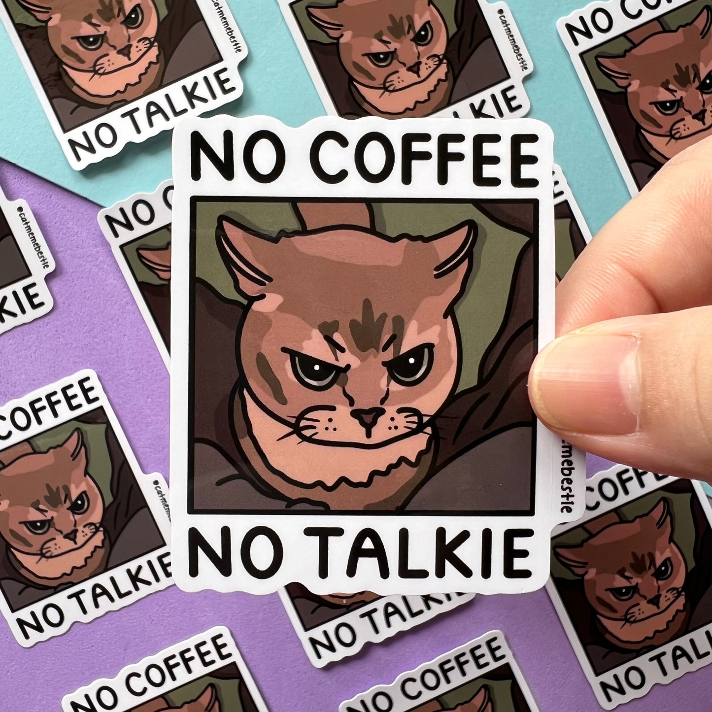 "no coffee no talkie" sticker