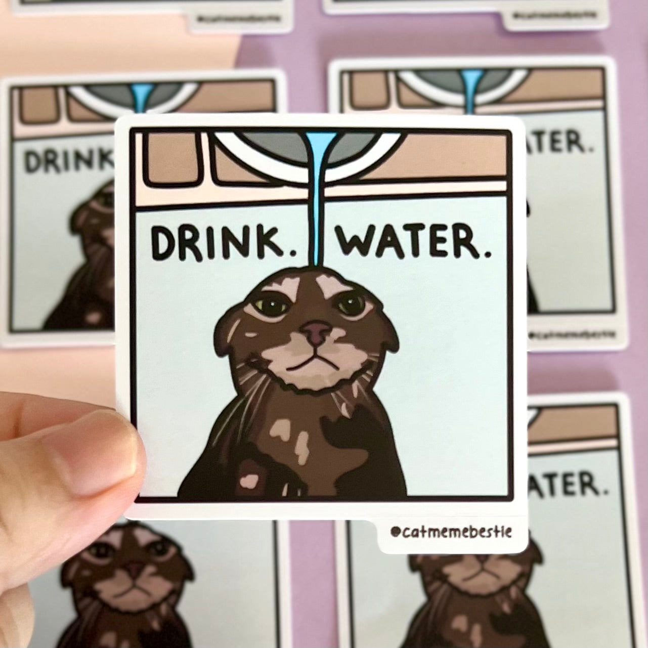 "drink. water." sticker