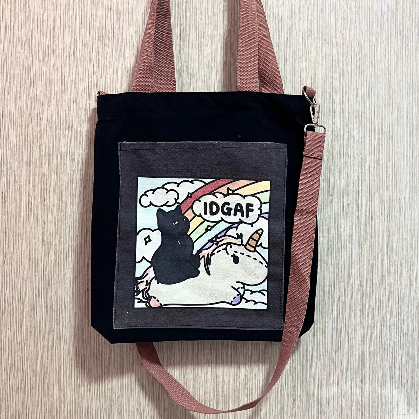 "IDGAF" tote bag