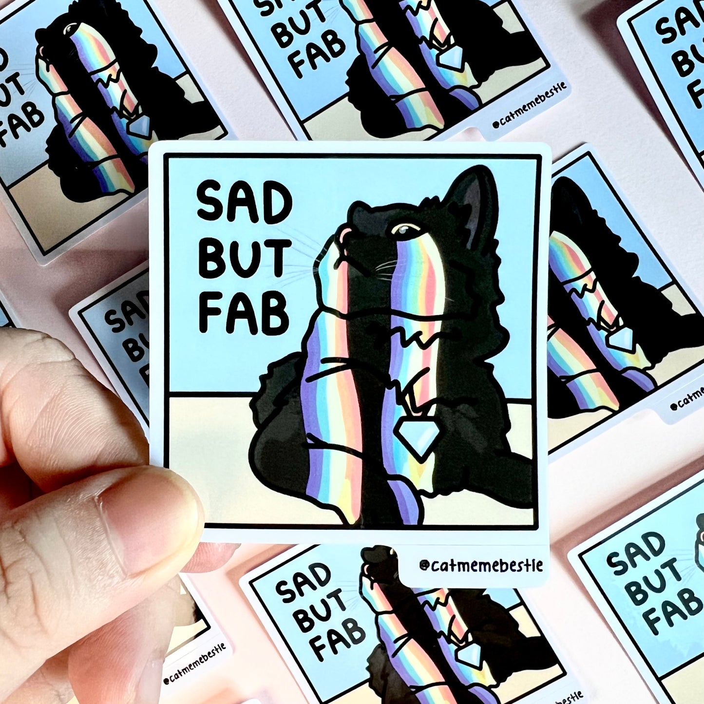 "sad but fab" sticker