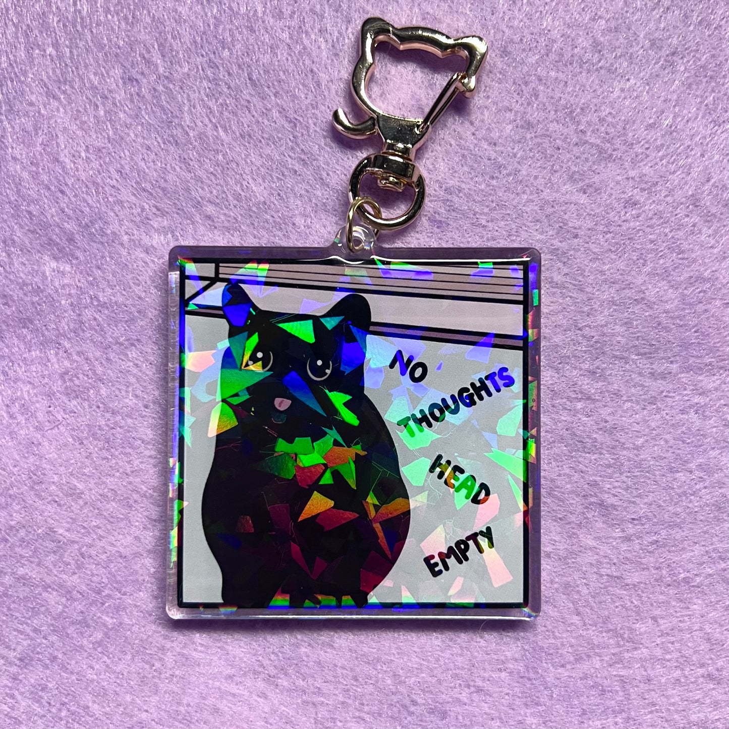 "no thoughts head empty" keychain