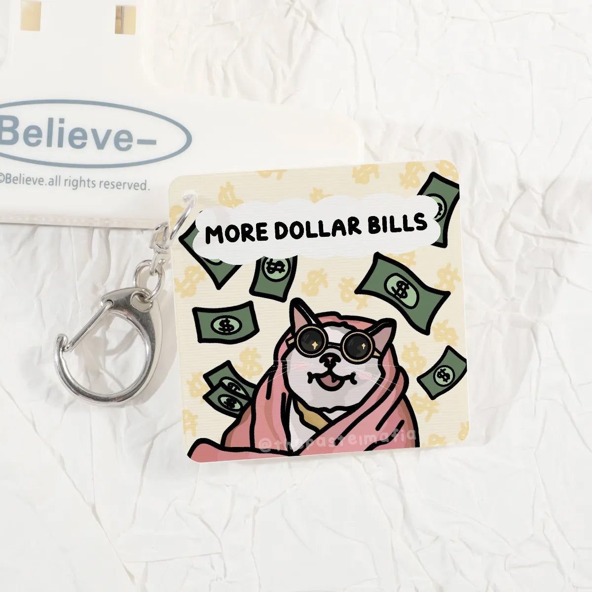 "more dollar bills less panadol pills" lenticular keychain