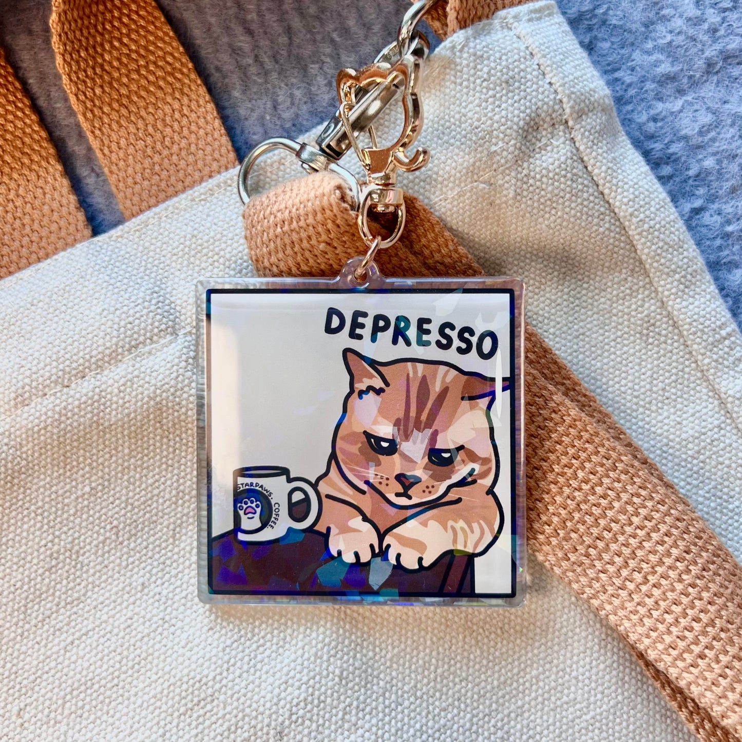 "depresso" keychain