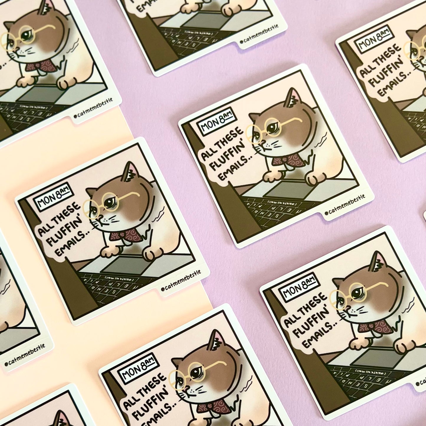 (grade B) "all these fluffin' emails" sticker