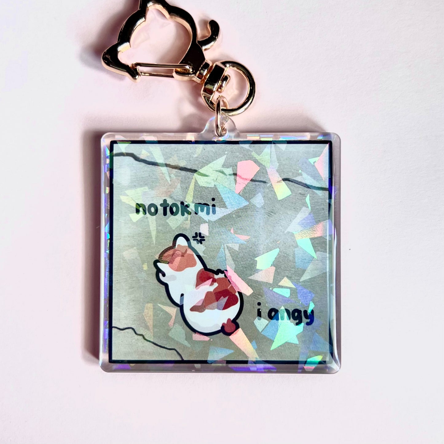 "no tok mi i angy" keychain