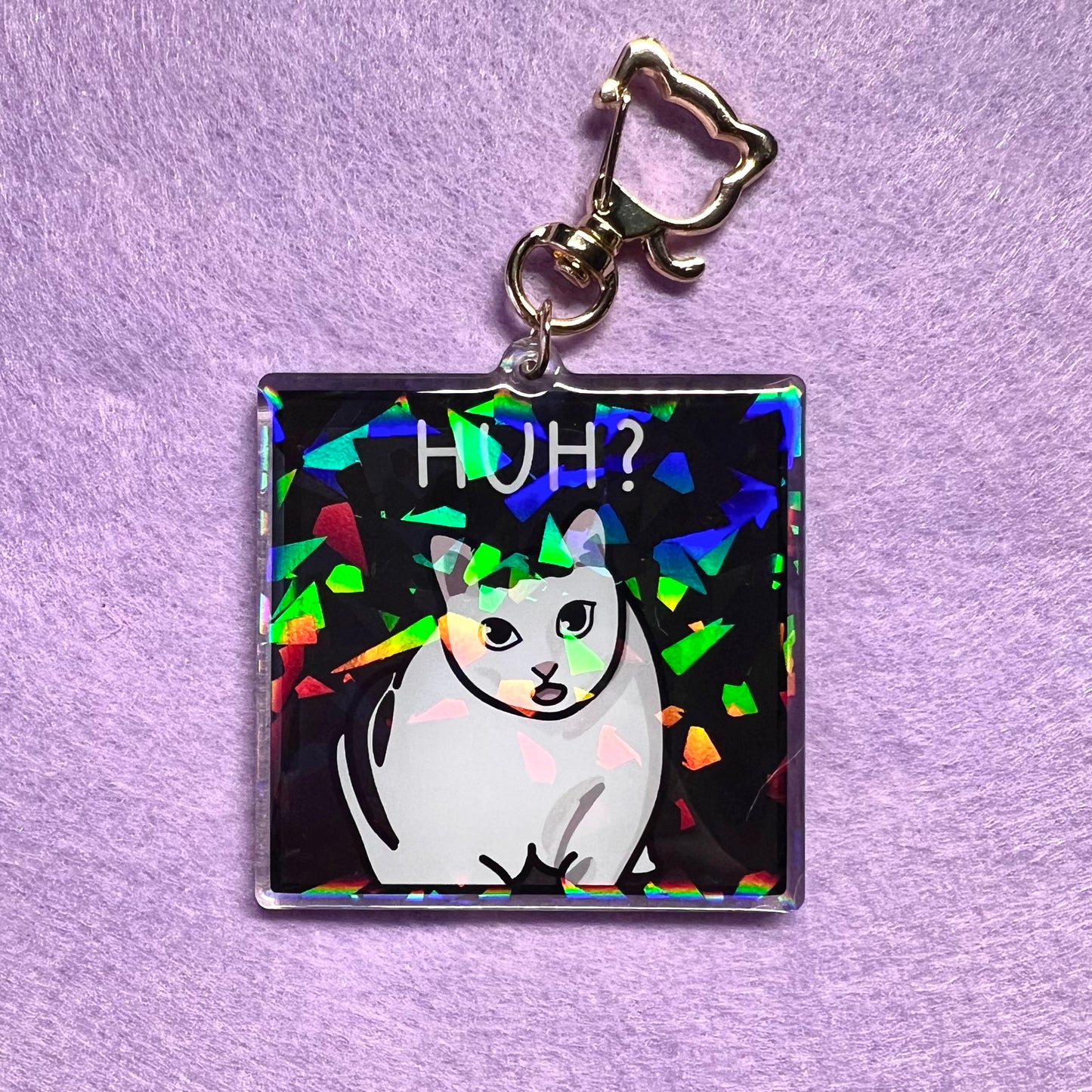 "huh" keychain