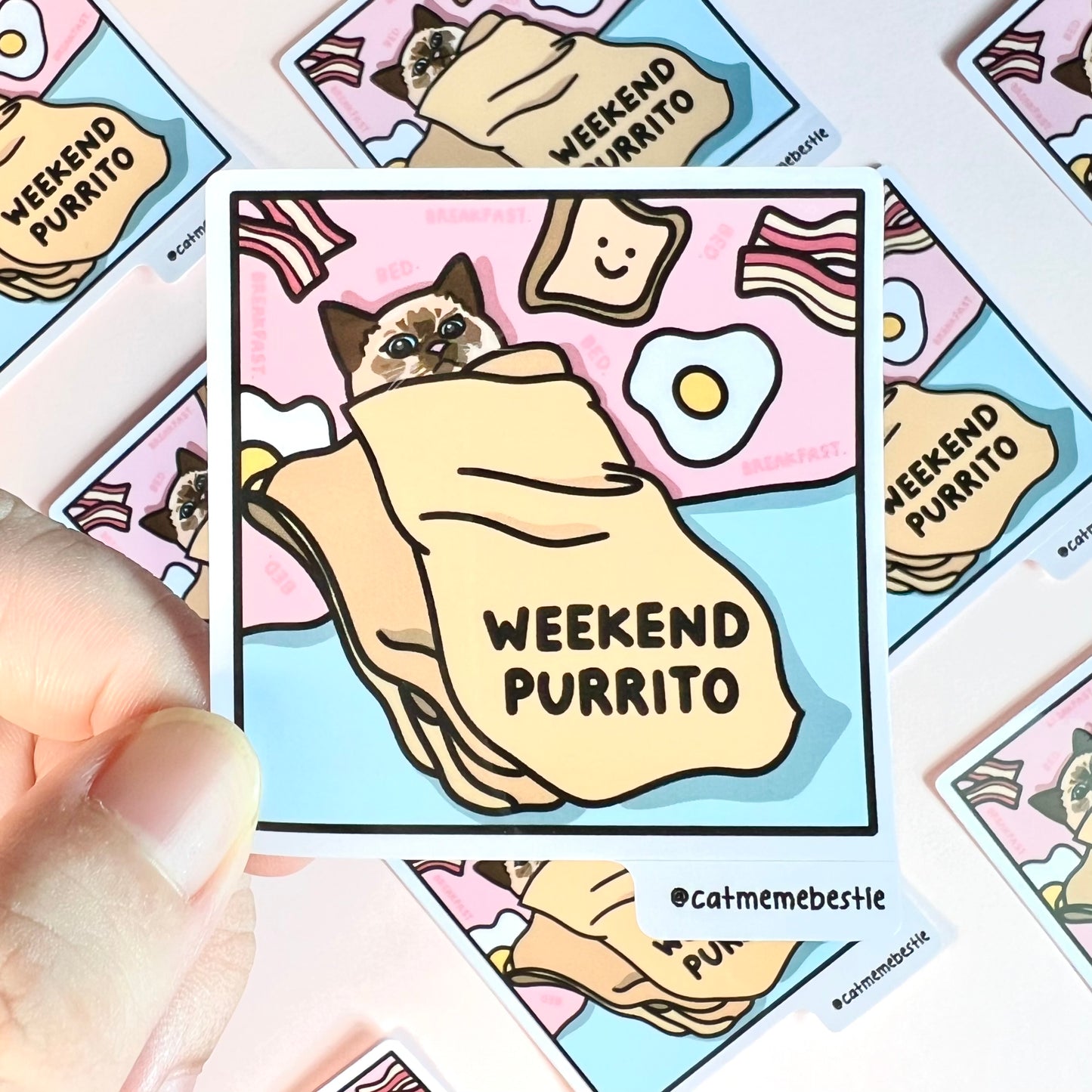 "weekend purrito" sticker