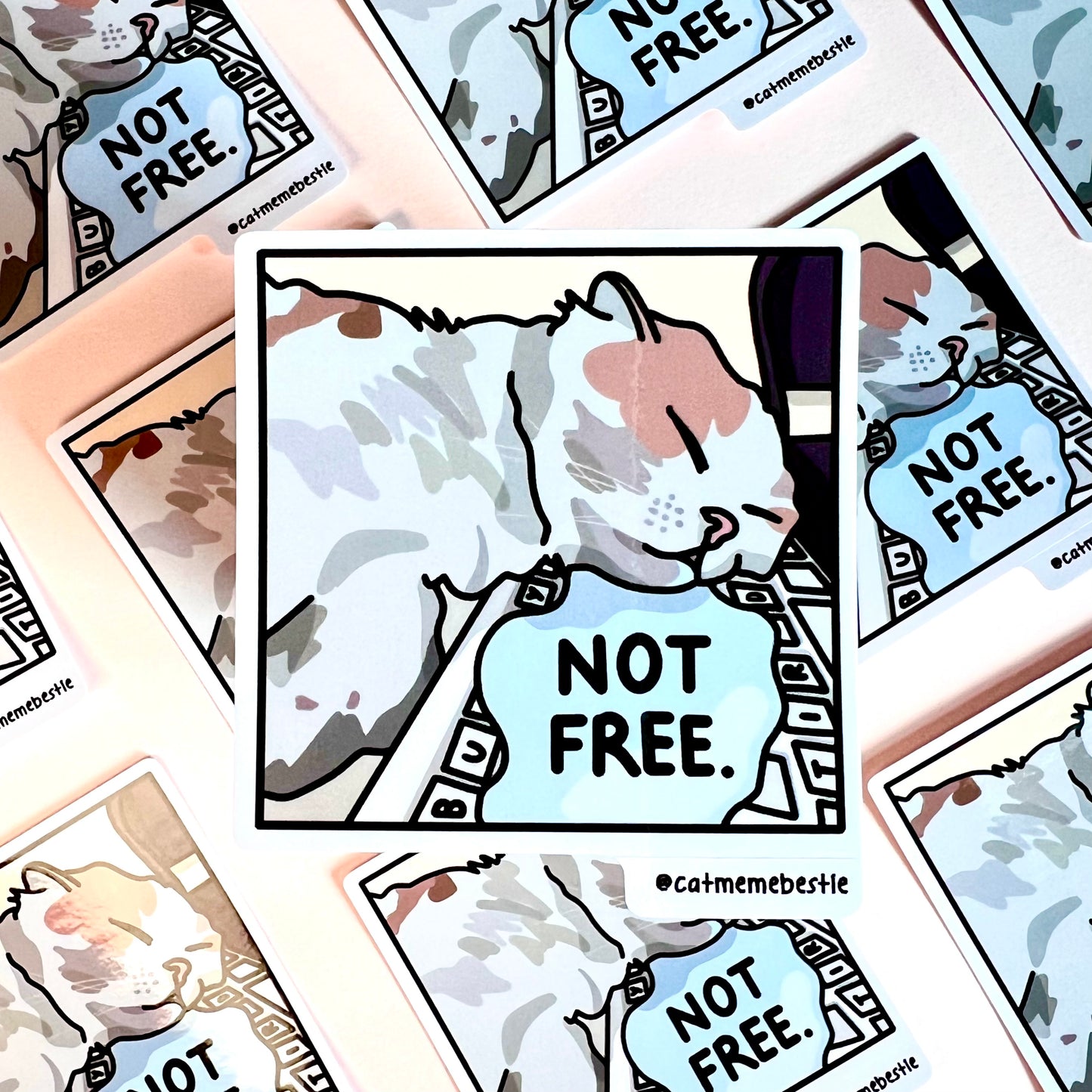 "not free" sticker