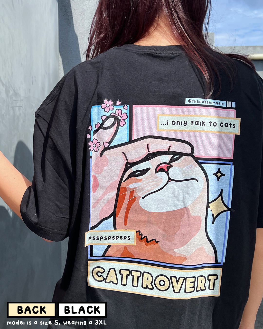 (limited) "cattrovert" cat meme graphic t-shirt