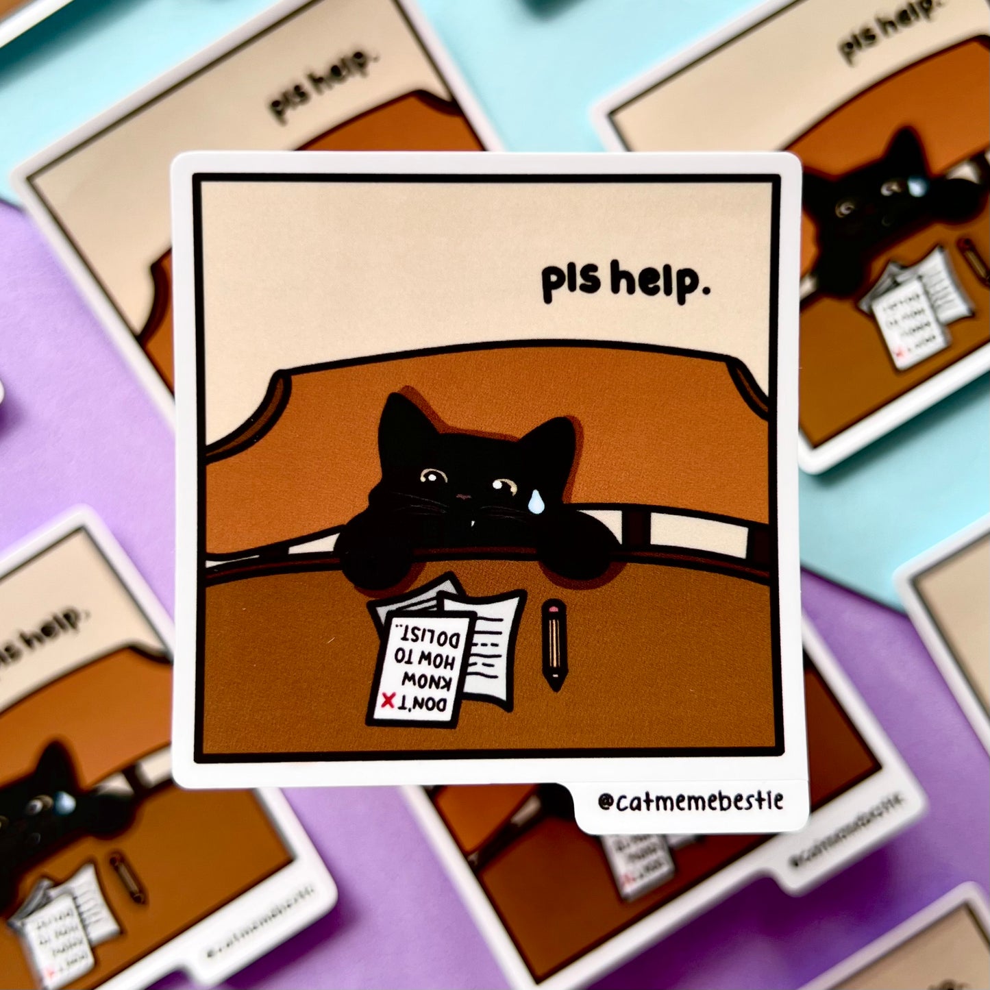 "pls help" sticker