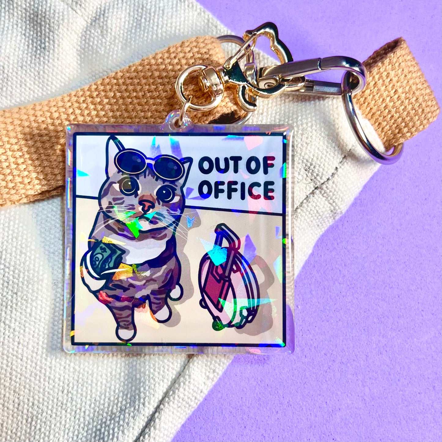 "out of office" keychain