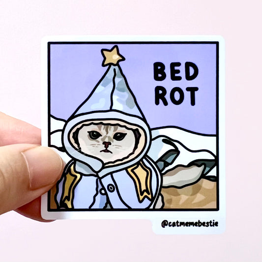 "bed rot" sticker