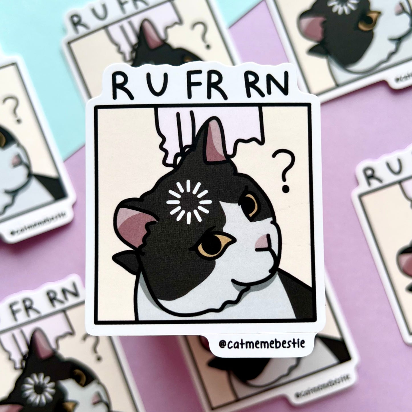 "r u fr rn" sticker