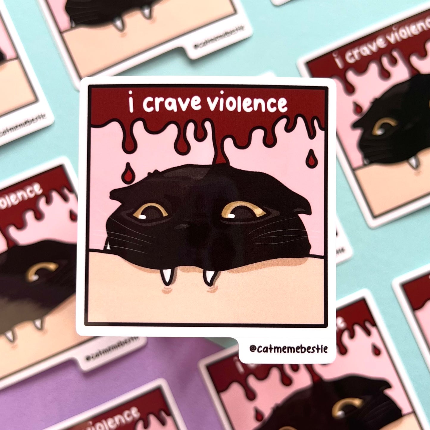 "i crave violence" sticker