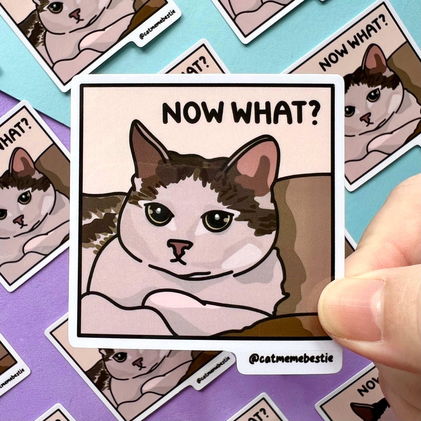 "now what?" sticker