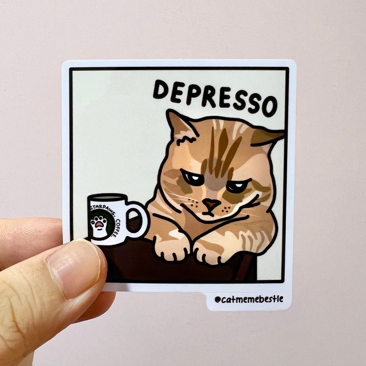 "depresso" sticker