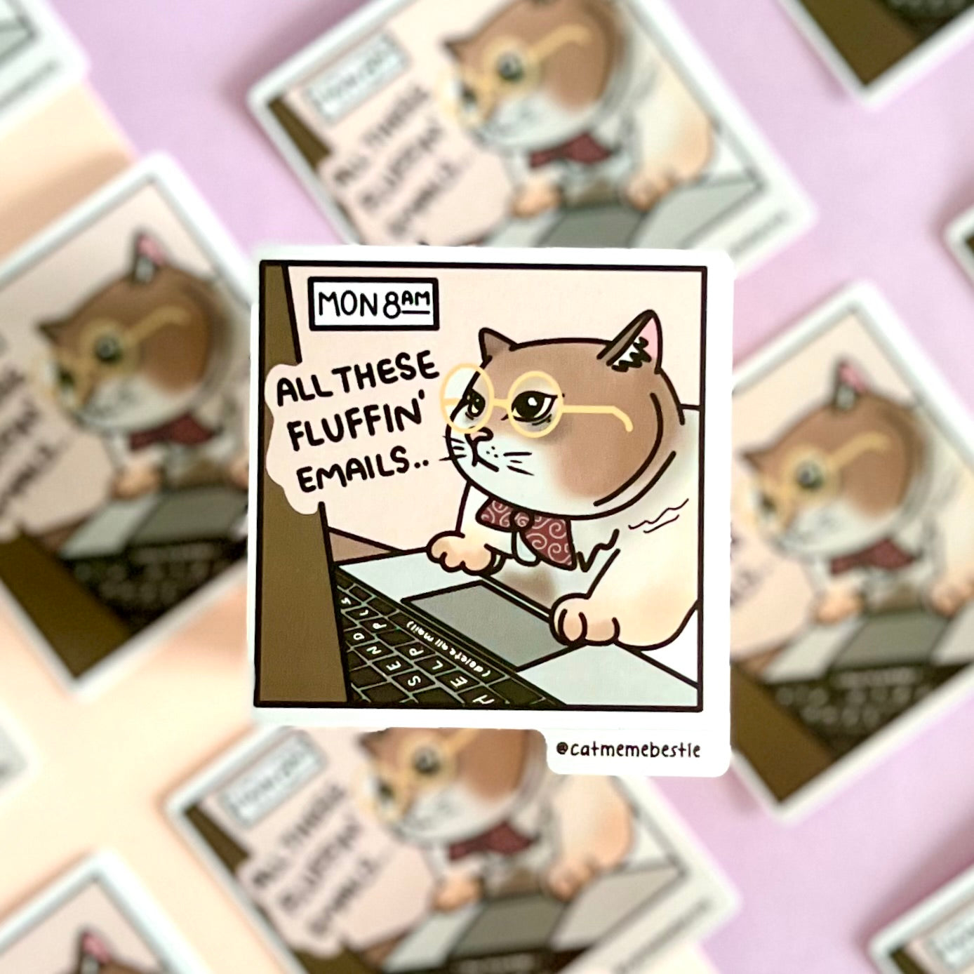 (grade B) "all these fluffin' emails" sticker