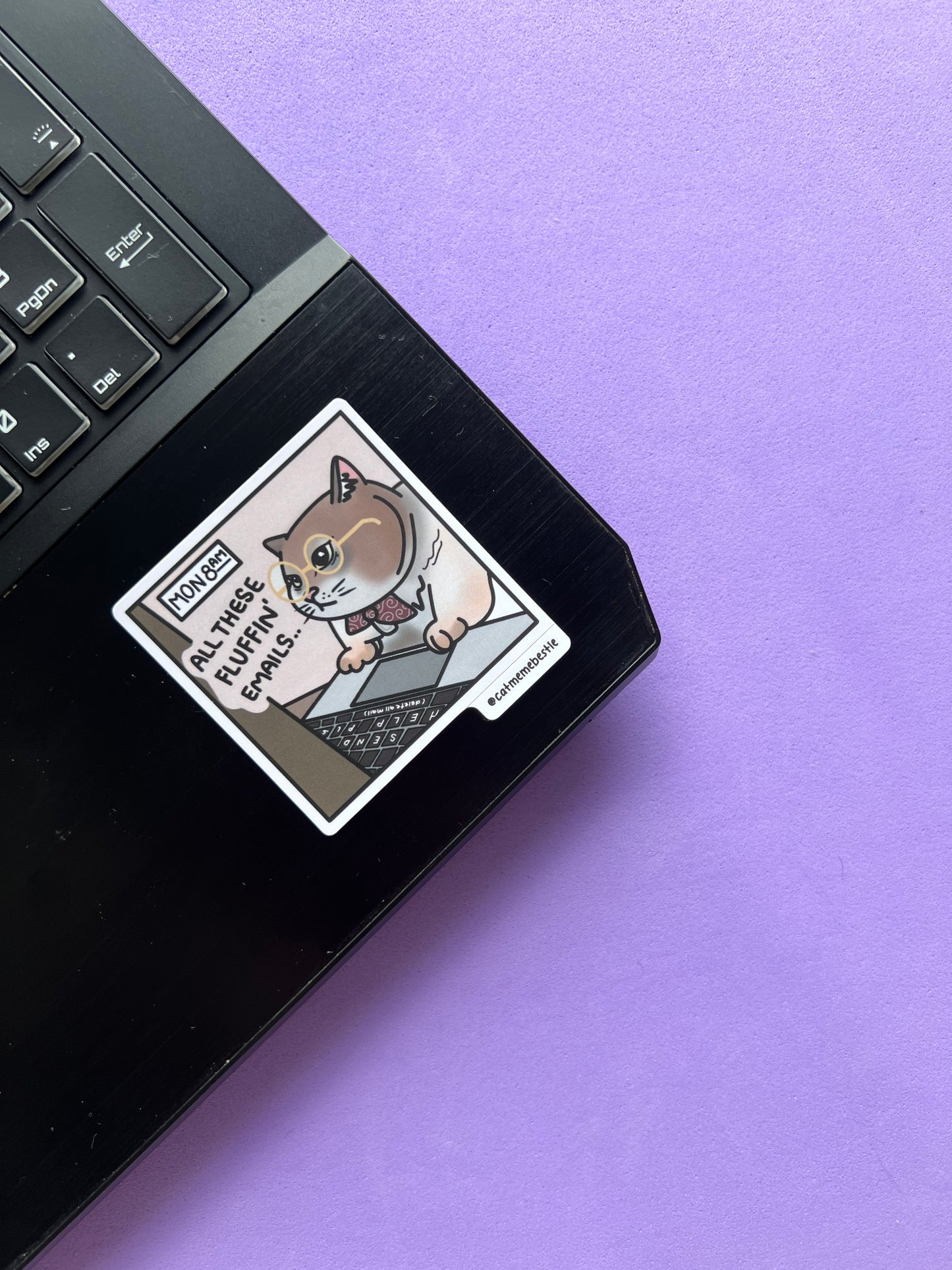 "all these fluffin' emails" sticker