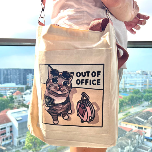 "out of office" tote bag