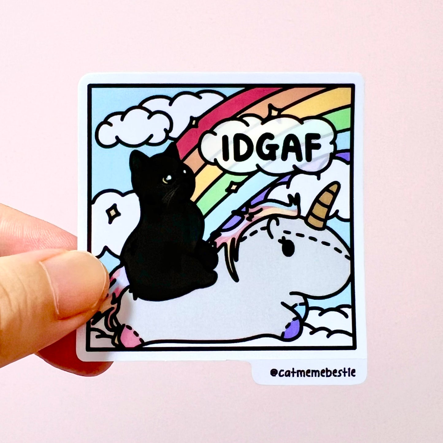 "IDGAF" sticker