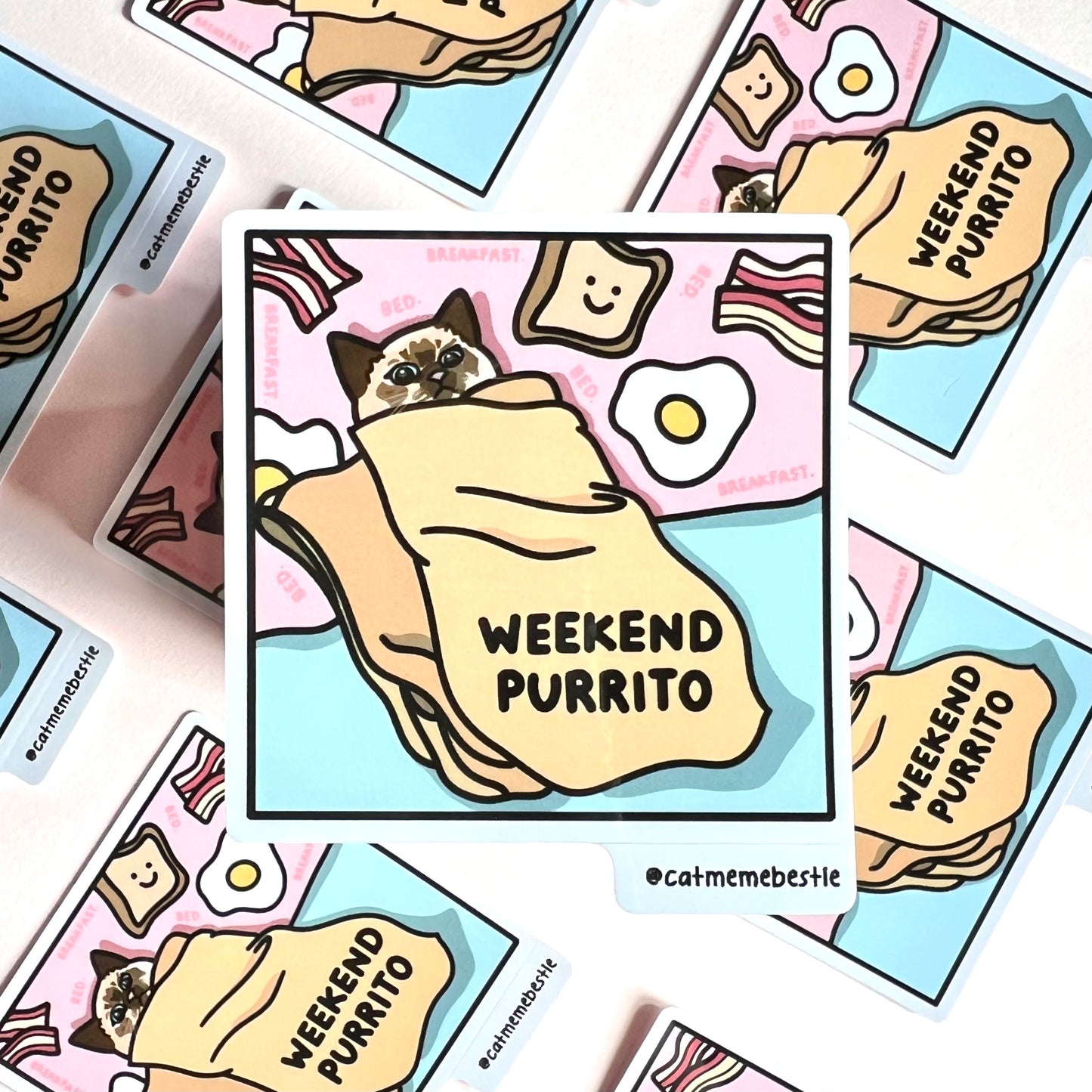 "weekend purrito" sticker