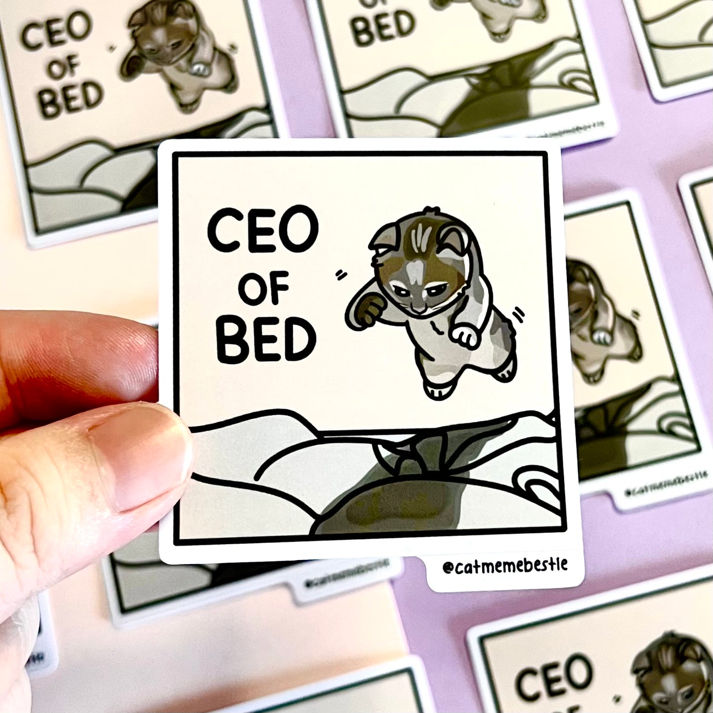 "CEO of bed" sticker