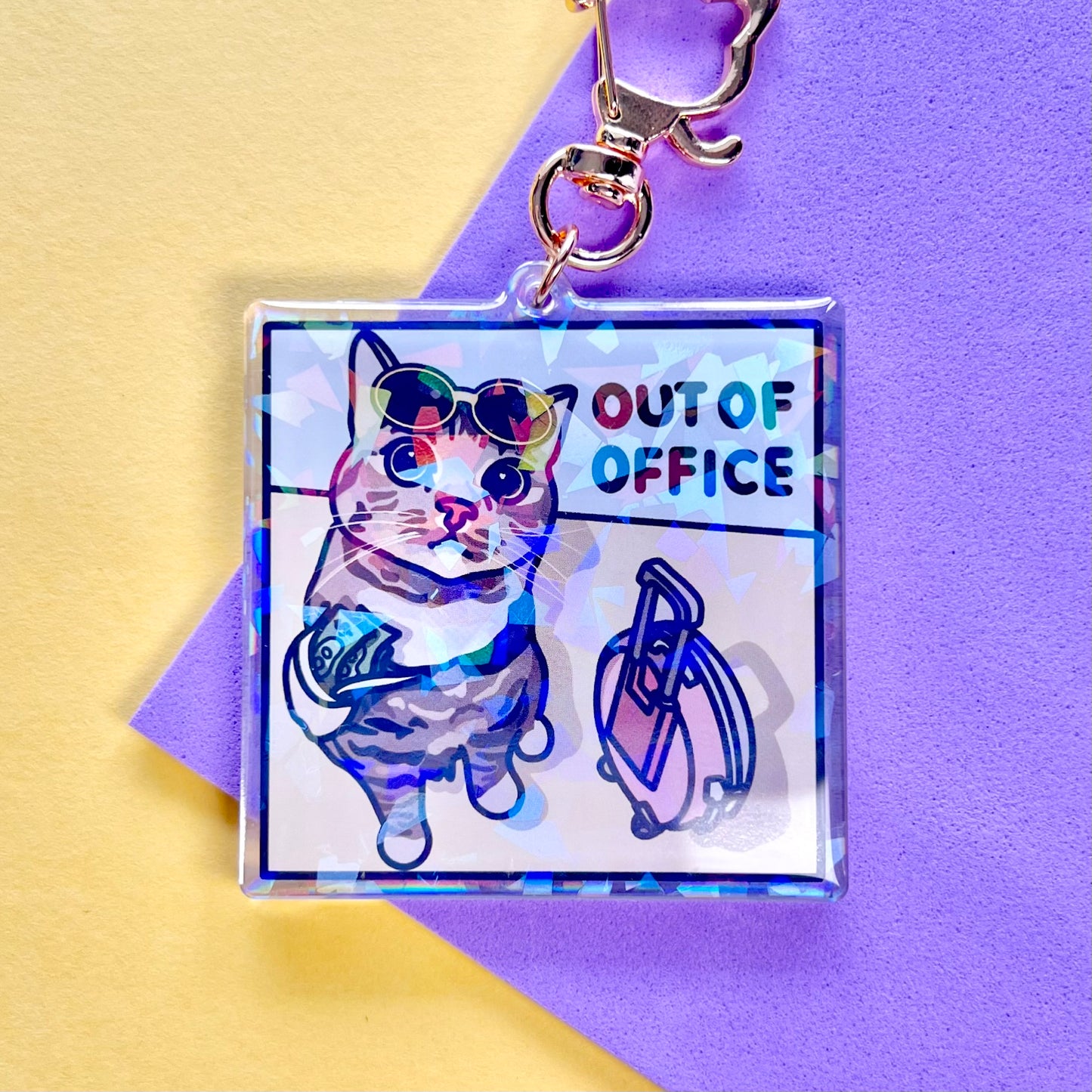 "out of office" keychain