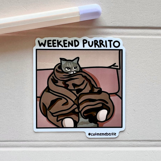 "weekend purrito" sticker