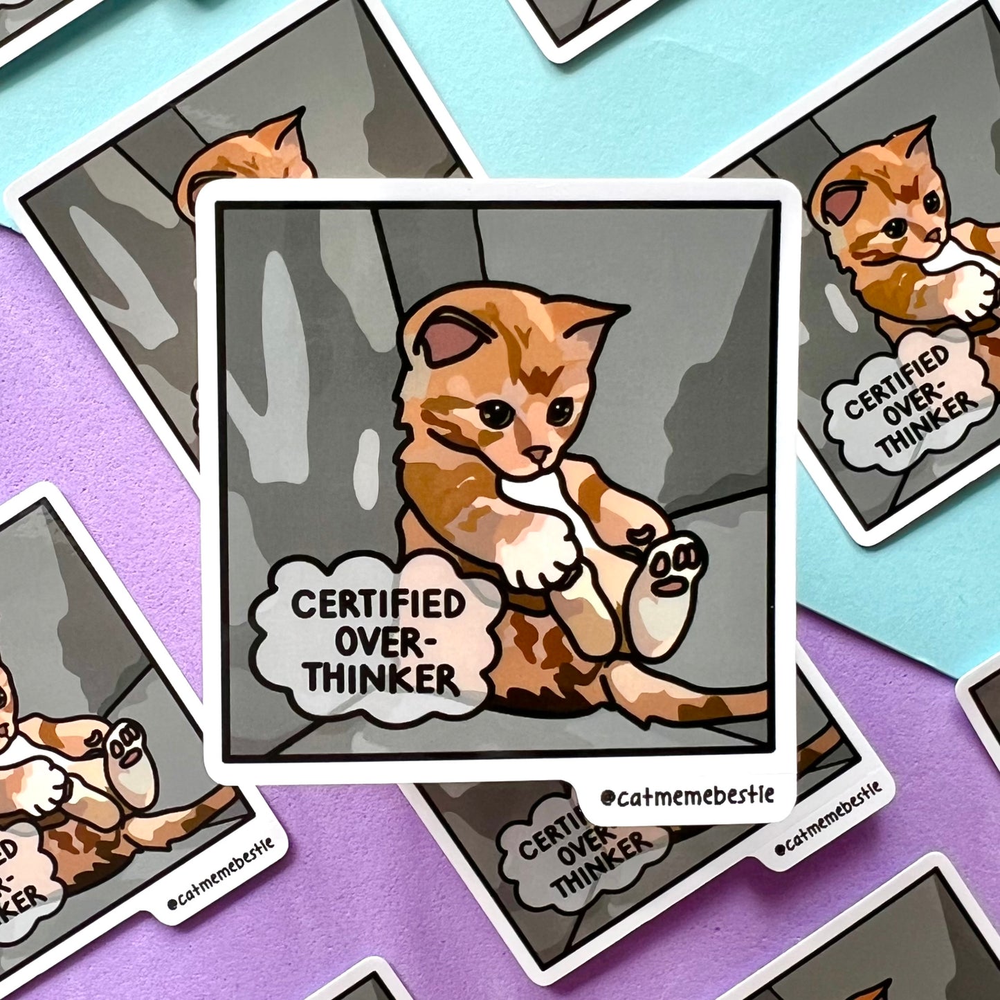 "certified overthinker" sticker