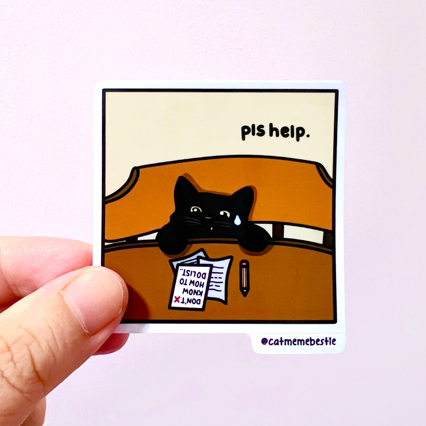 "pls help" sticker