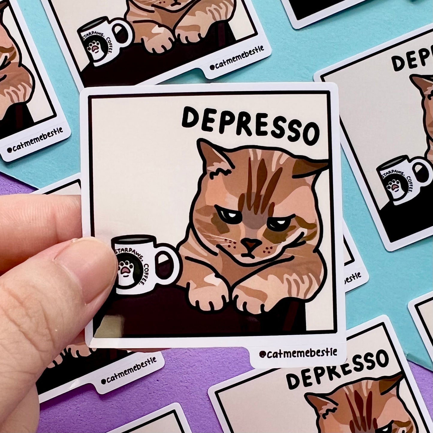 "depresso" sticker