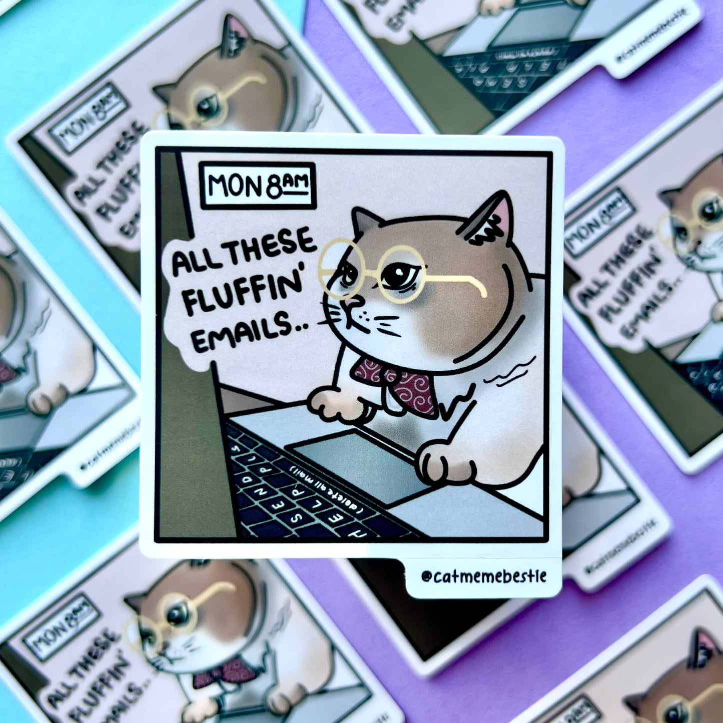 "all these fluffin' emails" sticker