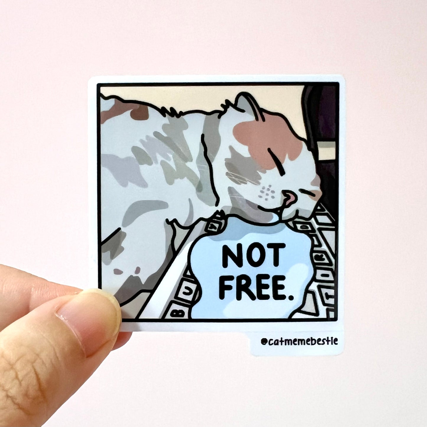 "not free" sticker