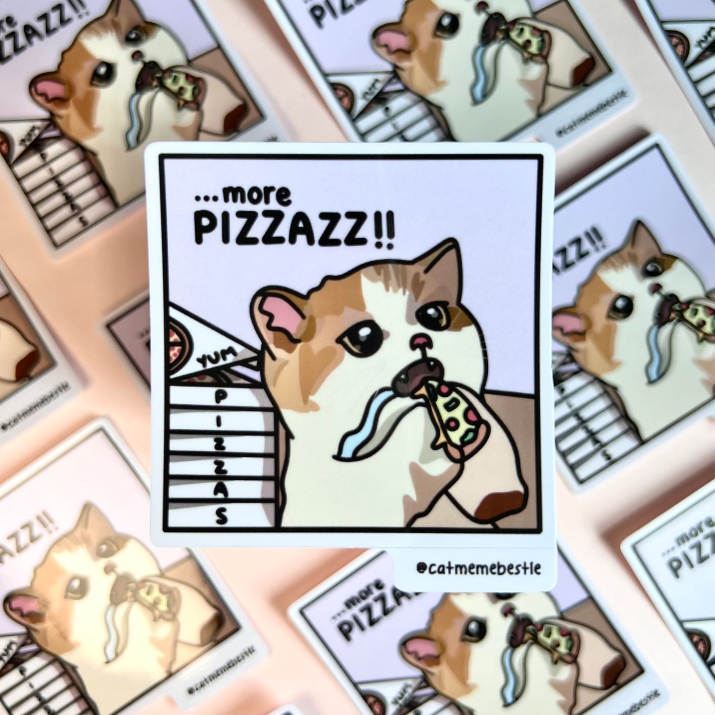 "more pizzazz" sticker