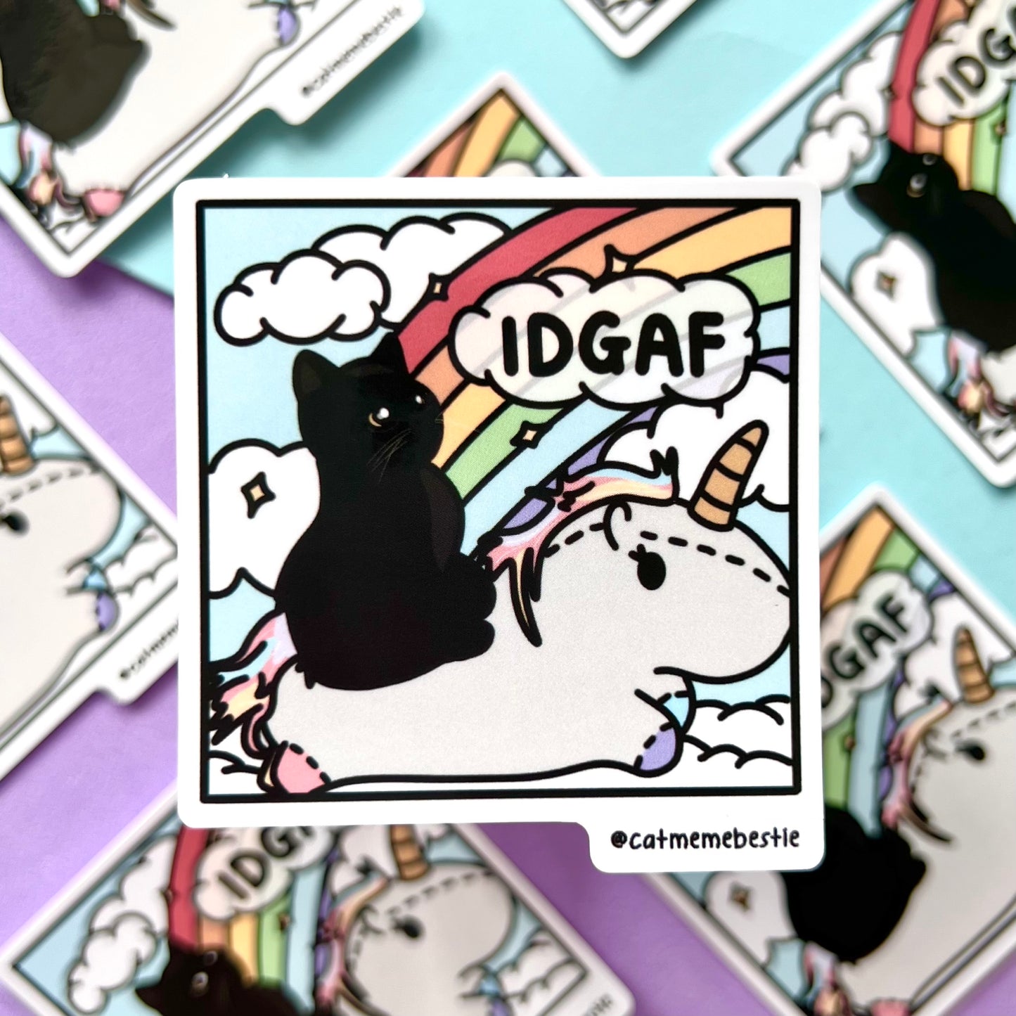 "IDGAF" sticker